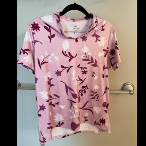 Nike Kids - Purple / Pink Floral Performance Drifit Tee (Size Kids XL)